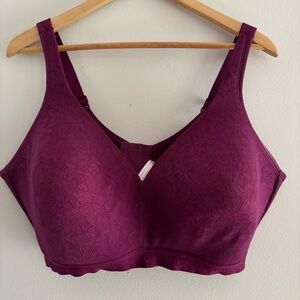 Cacique 42DDD lightly lined No-Wire Bra Maroon Plus Size Lane Bryant Support‎